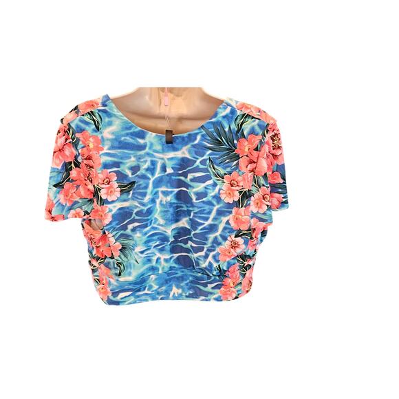 Torrid cap sleeve tie front full coverage support sz 3 3X plus swim suit top EUC - Picture 3 of 9